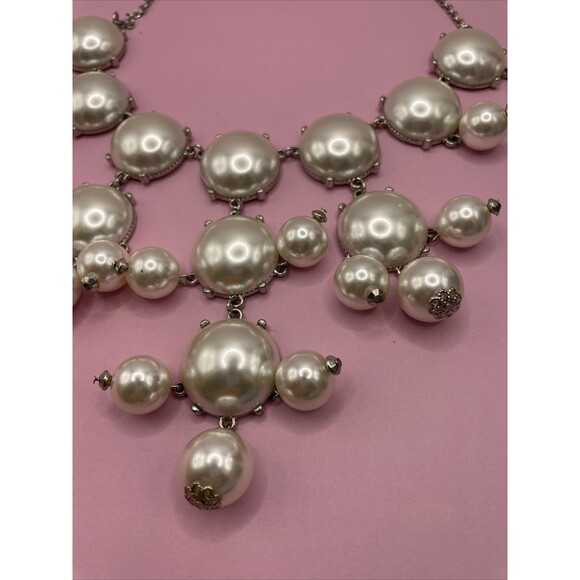 Faux Pearl Statement Necklace Bubble Necklace Glam - Picture 4 of 7